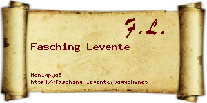 Fasching Levente névjegykártya